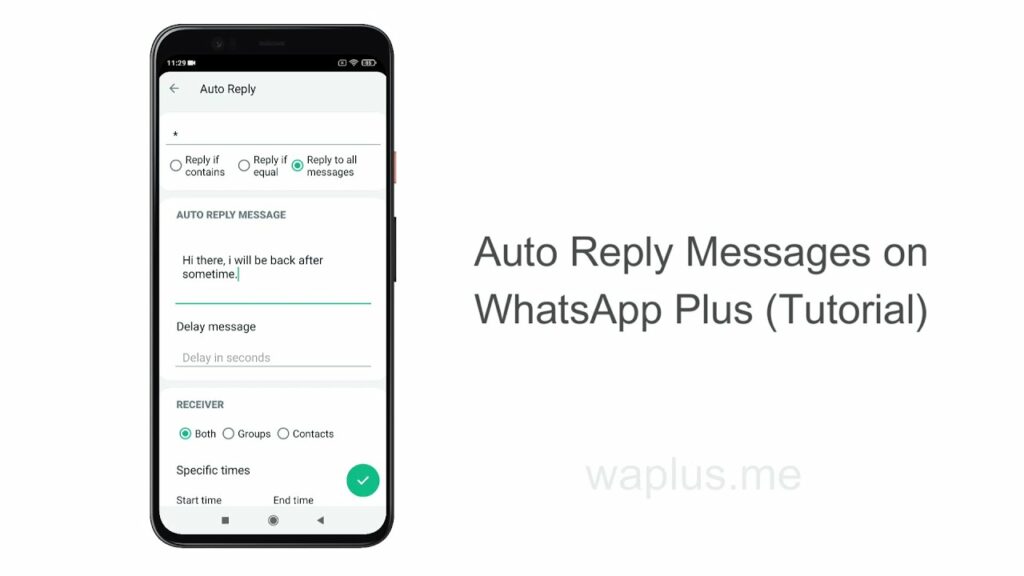 WhatsApp Plus-da avtomatik cavab mesajları