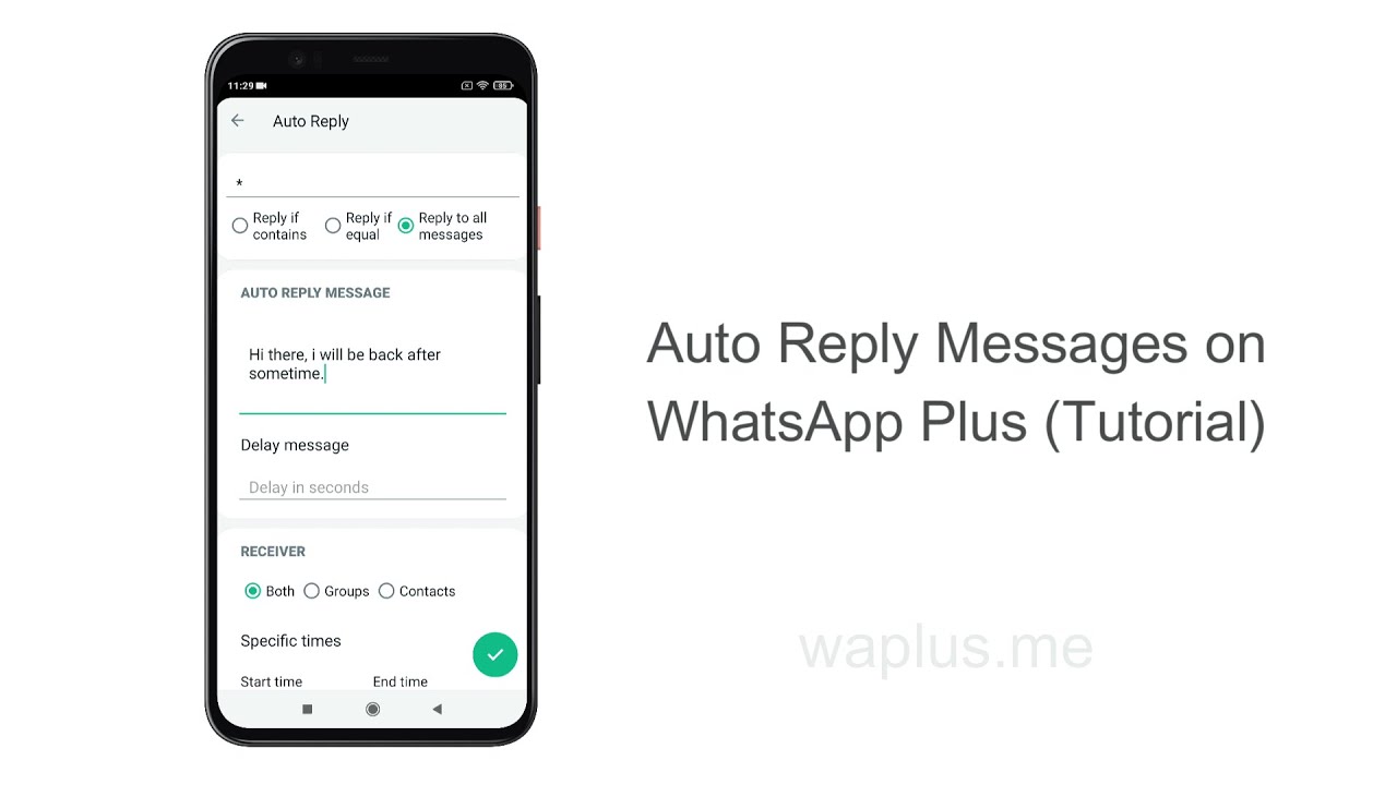 Auto Reply Messages on WhatsApp Plus