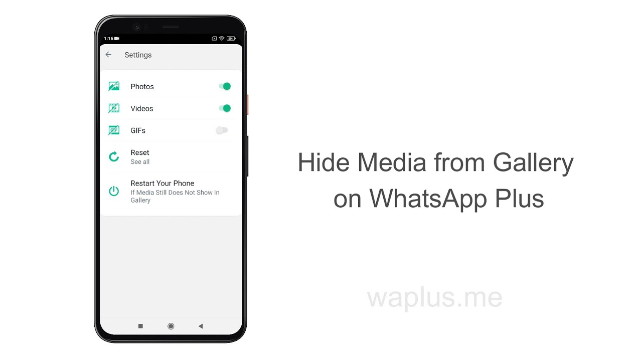 Hide Media from Gallery on WhatsApp Plus