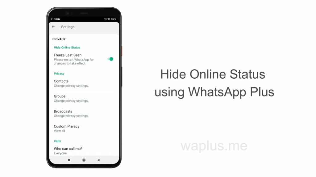 Hide Online Status on WhatsApp Plus