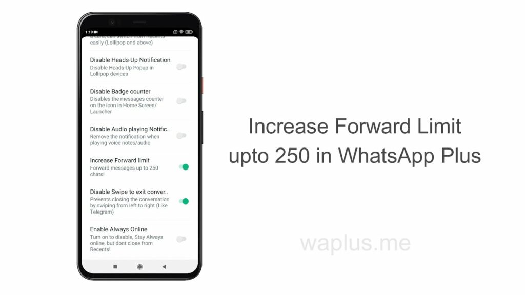 WhatsApp Plus-da Ötürmə Limitini 250-ə qədər artırın