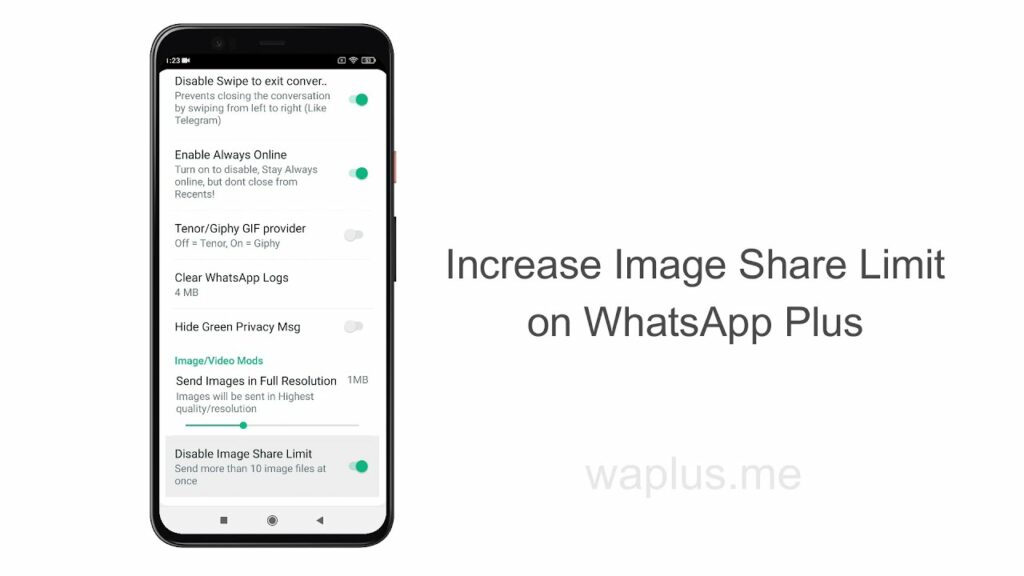 WhatsApp Plus-da Şəkil Paylaşma Limitini artırın