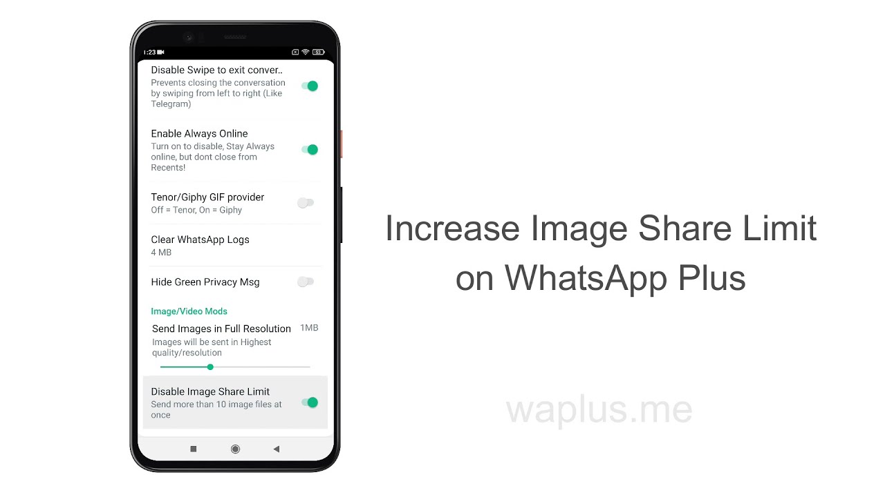 Increase Image Share Limit on WhatsApp Plus