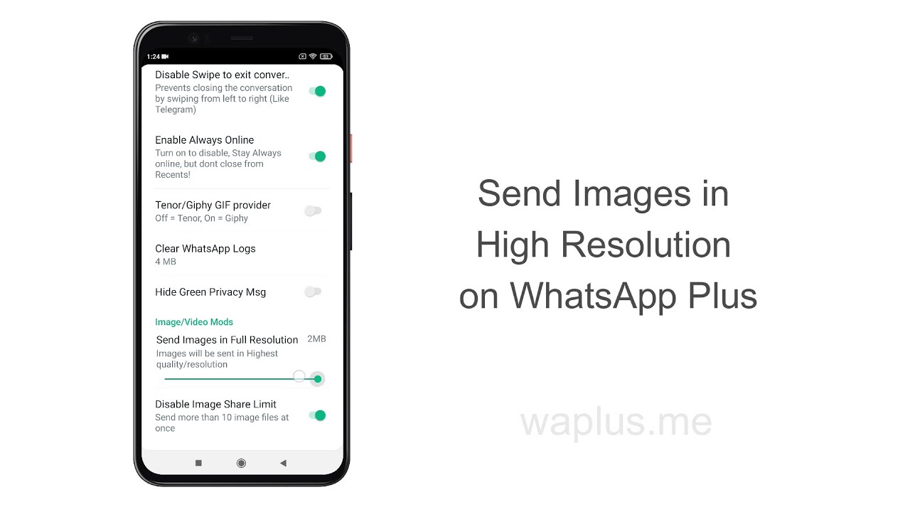Send Images in High Resolution using WhatsApp Plus