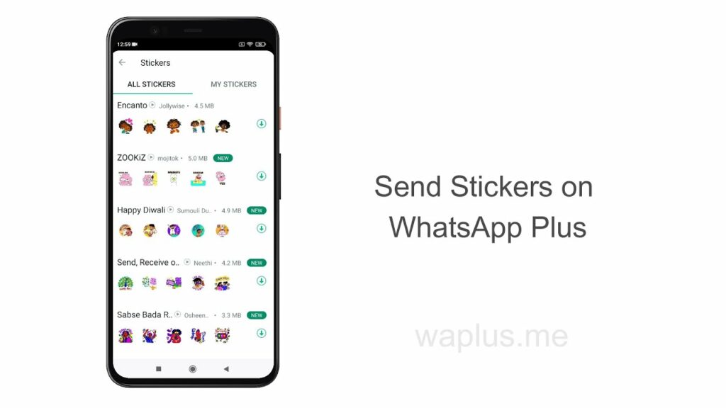 Send Stickers on WhatsApp Plus