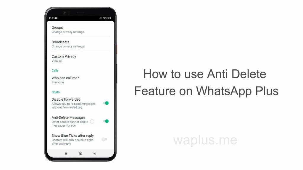 WhatsApp Plus-da Silinməyə Qarşı Xüsusiyyətdən istifadə edin